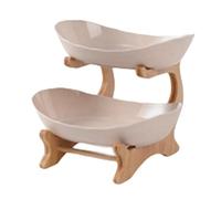 Flaroey Fruit Tray Racks Table Plates Dinnerware Kitchen Fruit Bowl Partitioned Candy Cake Trays Tableware Dishes B