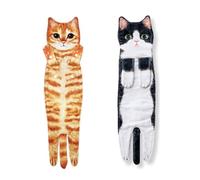 Flaroey Funny Cat Hand Towels for Bathroom Kitchen Decor Cat Towel, Cute Decor Hanging Face Towels, Super Absorbent Soft Easy to Use High Guality A+B