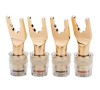 Flaroey Gold Plated 24K 4mm Banana Female Connector Terminal, HiFi Y-Shaped Audio Speaker Cable Plug for DIY Enthusiasts