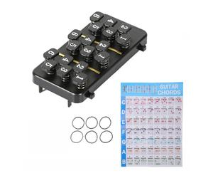 Flaroey Guitar Training Aids Kit Guitar Chord Assisted Learning Tool 18 Buttons One Click Guitar Chord for Guitarists Beginner