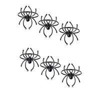 Flaroey Halloween Napkin Ring Set Spider Halloween Napkin Black Terror Metal Alloy Napkin Clasp Black Spider