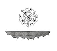Flaroey Halloween Tablecloth Spider Web Fireplace Towel Spider Table Runner Lampshade Halloween Decoration Set B