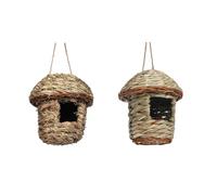 Flaroey Hand-Woven Straw Bird Nest, Outdoor Garden Hanging Hatch Breeding House Bird Nest Garden Outdoor