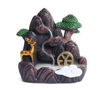 Flaroey High Mountain Flowing Waterfall Backflow Incense Burner Home Fragrance Diffuser Incense Burner Decoration,B