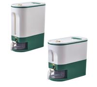 Flaroey Household Rice Storage Box Insect-Proof and Moisture-Proof Sealed Container Rice Storage Box,White-Green