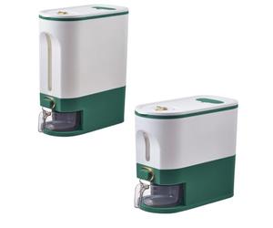 Flaroey Household Rice Storage Box Insect-Proof and Moisture-Proof Sealed Container Rice Storage Box,White-Green