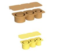 Flaroey Ice-Cube Tray for Cup Tumbler Cup, Cylinder-Shaped Silicone Ice Mold with Lid for Freezer,Brown & Yellow