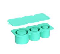 Flaroey Ice Mold for Cups,Silicone Ice Maker with Lid for Making 3 Hollow Cylinder Ice Molds, Easy Install Easy to Use Green