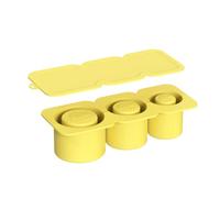 Flaroey Ice Mold for Cups,Silicone Ice Maker with Lid for Making 3 Hollow Cylinder Ice Molds, Easy to Use Yellow