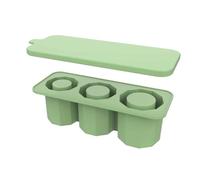Flaroey Ice Square Tray for Cups, Silicone Ice Square Molds with Lid for Making 3 Hollow Cylinder, Easy Install Green