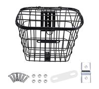 Flaroey Iron Wire Basket Bike Front Basket Organizing Storage Basket Holder Front Handlebar Riding Bike Storage Bike Accessory