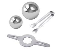 Flaroey Italian Ice Ball Fast Cooling Extract Espresso to Retain Aroma Ice Ball Holder Set 4Pcs