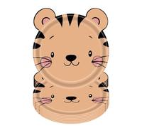 Flaroey Jungle Animal Theme Paper Plate Animal Disposable Plates Cutlery Set for Wild Animal Theme Baby Baptism