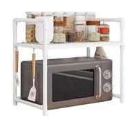 Flaroey Kitchen Storage Rack Multi-Layer Microwave Rack Adjustable Standing Countertop Condiment Oven Shelf Kitchen Accessorie B