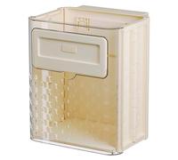 Flaroey Kitchen Wall-Mounted Trash Can Foldable Hanging Household High-Value Trash Can Cabinet Hanging Trash Can, Easy to Use Milky White