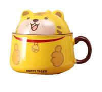 Flaroey Large Ceramic Noodle Bowl with Lid - Easy Clean, High Capacity, Ideal for Dormitory Use, Includes Handle A