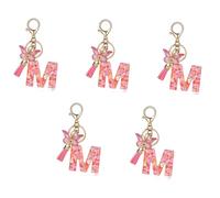 Flaroey M Style Letter Keychain Cute Initial Letter Keychain Handle Pendant Easy Install Easy to Use