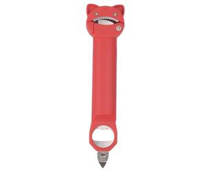 Flaroey Magnetic Can Opener Telescopic Bottle Opener Multi-Function Cap Opener Anti-Slip Manual Cap Screwer Red