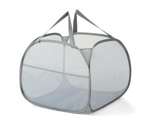 Flaroey Mesh -Up Laundry Hamper with Strong Handles, Opening Clothes Hamper with Side Pockets, Storage Baskets 50 X 50 X 38cm -D