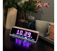 Flaroey Mini LED Displays Clocks with Weather Clocks Stocks Cryptocurrency Bitcoin Forex Price Desktop Dot Matrix Screen WIFI C