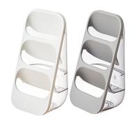 Flaroey Multi-Functional Three-Layer Draining Storage Box for Kitchen Utensils - Plastic Organizer,White & Gray