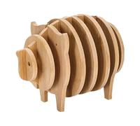 Flaroey Multi-Purpose Wooden Tray Coasters Kitchen Decorative Tray Coasters Easy to Store Pig