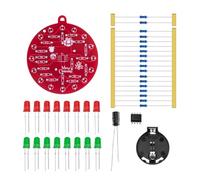 Flaroey NE555 LED Christmas Tree Decoration LED Blinking PCB Soldering DIY Kit Red Green Flashing Light Soldering Practice Board