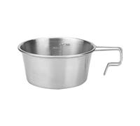Flaroey Non-Stick Camping Cup with Handle Tableware Outdoor Cookware Cooking Bowl Silver 360ml