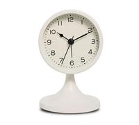 Flaroey Nordic Metal Round Alarm Clock, Vintage Silent Table Clock, Student Bedside Nightlight Clock, Room Decor, Home Decor B