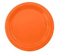 Flaroey Paper Plate Macarons Pure Color Series Fruit Cake Picnic Dessert 9-Inch Plate Bright Orange