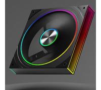 Flaroey PC Case Fan Star Ring 140mm 5V 3Pin ARGB Cyclic Mirror Light Effect 14CM Cooling Fan Divine Light Synchronous Lian PWM 650 to 1800RPM Cooling Fan 5V3Pin Circular Light Bar Black A