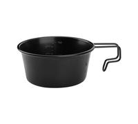 Flaroey Picnic Bowl Non-Stick Camping Cup Camping Bowl with Handle Tableware Outdoor Cookware Cooking Bowl Black 360ml