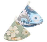 Flaroey Pot Lid Cap Triangular Pot Cap Heat Insulation Pot Handle Cover Pot Ear Cover Heat Insulation Cover,Blue & Green