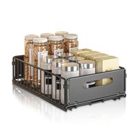 Flaroey Pull Out Kitchen Storage Rack - Kitchen Sink Shelf Slide Drawer Organizer for Seasoning Bottles, Snacks & More A