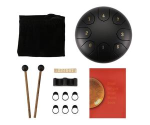 Flaroey Rain Drum for Outside,Rain Drum for Outside When It,Rain Drum for Outside Garden,6 Inch 8 Notes Chakra Drum(Black)