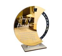 Flaroey Ramadan Advent Countdown Mubarak Acrylic Moon Ornament Ramadan Table Decoration Gold+Black