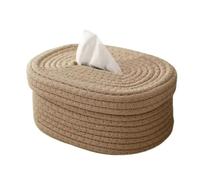 Flaroey Rattan Rope Woven Tissue Box Table Decor inLiving Room Clutter Storage forDesk A