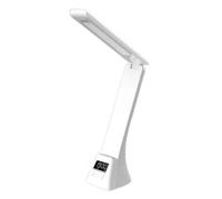 Flaroey Rechargeable Desk Lamp Eye-Caring Desk Lamp with LCD Display Foldable Arm Eye-Caring Table Lamps White
