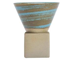 Flaroey Retro Ceramic Coffee Cup Rough Pottery Tea Cup Japanese Latte Pull Flower Porcelain Cup Household New Pottery Mug,Blue