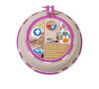 Flaroey Round Embroidery Pot Double Layer ABS Plastic Embroidery Frame DIY Parts Accessories Embroidery Hoops Rose Pink