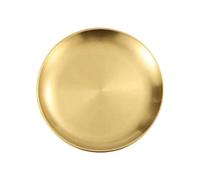 Flaroey Round Plate Rust-Proof Stackable Food Serving Plate Stainless Steel 23cm 1 Piece