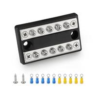 Flaroey RV, Boat, and Truck Power Distribution: 100A Battery Bus Bar for Positive/Negative - 5 Circuit Terminal Block