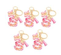 Flaroey S Type Letter Pendant Pink Cute Initial Keychain Butterfly Keychain Easy Install Easy to Use