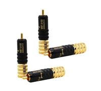 Flaroey Set of 4 WBT-0150 Plug Jack Adapters in Gold Plated Copper, HiFi Audio Connector with Secure Screw Locking