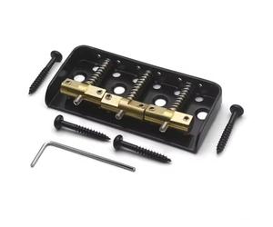 Flaroey Short Guitar Bridge Dual Load Guitar Bridge with Cut-Down Sides with Compensated Brass Saddles for TL Guitar Black