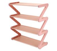 Flaroey Simple Household Shoe Storage Artifact Z-Shaped Shoe Rack, Cute Shoe Rack Multi-Layer Assembly Shoe Rack B