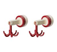 Flaroey Six-Claw Hook Multi-Function Spatula Spoon Kitchenware Storage Rack Retro Suction Cup Seamless Wall Hanging Red