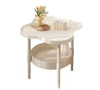 Flaroey Sofa Side Several Bedroom Small Table Room Storage Table Balcony Double Layer Coffee Table White