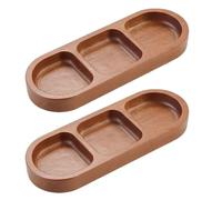 Flaroey Solid Wood Rectangular Tray Seasoning Tray Breakfast Food Sushi Bread Dessert Sauce Tray Kitchen Dinner Seasoning Tray B