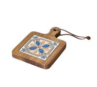 Flaroey Solid Wood Tile Insulation Pot Mats, Home Retro Placemats, High Temperature Kitchen Table Mats Coasters A